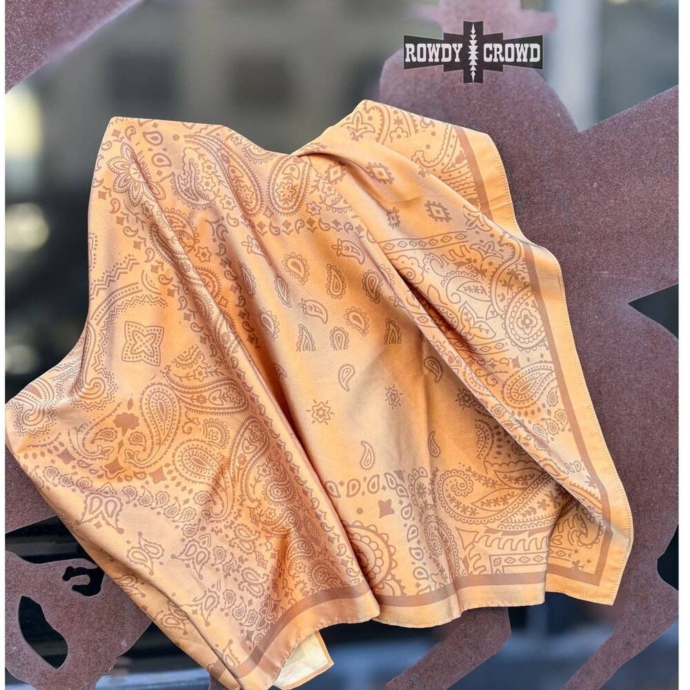Mustard Paisley Creek Wild Rag | Bandana Print Western Neck Scarf